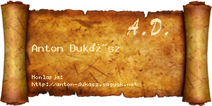 Anton Dukász névjegykártya